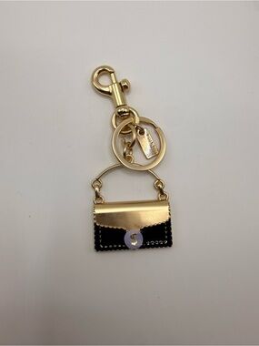 Gold and Black Purse Keychain Charm - Designer Style